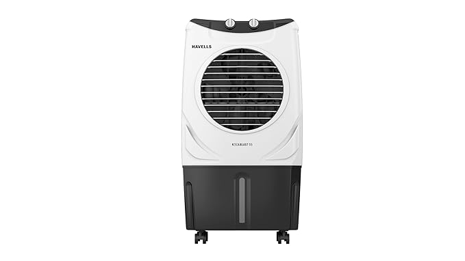 Havells Koolblast 55 L Desert Air Cooler for Room| Powerful Air-Delivery|Bacteria Shield Honeycomb Pads Technology| Double Ball Bearing Motor|Multi directional wheels with brakes | Inverter Compatible