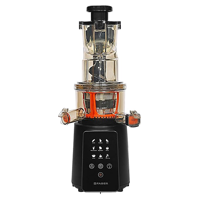 Faber Cold Press Slow Juicer+ Salad Maker, Fsj 200 Bk-M With Powerful 200 Watts Motor, Black