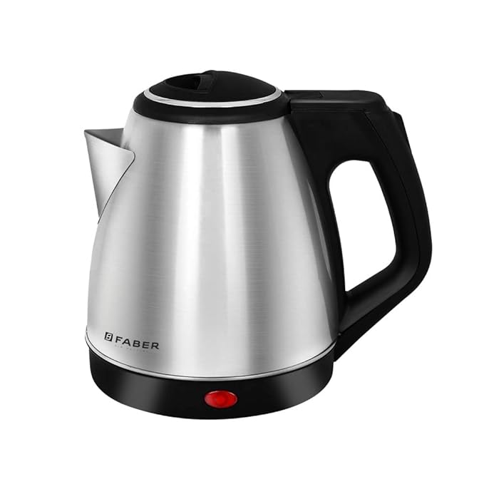 Faber Electric Kettle With Stainless Steel Body, Fk 1.2 Litres Boiler For Water, Ss, (Fk 1.2L Ss), 2200 Watts