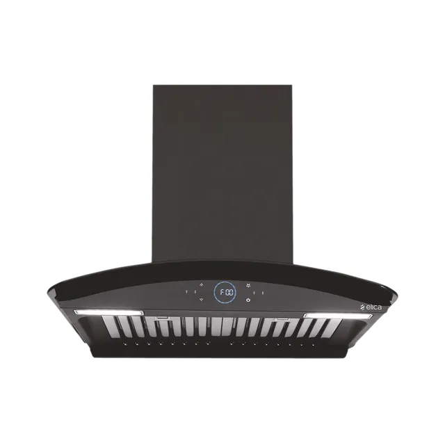 elica ISMART GLACE HAC BF LTW 60 NERO 60cm 1425m3/hr Ducted Auto Clean Wall Mounted Chimney with Touch Control Panel (Black)