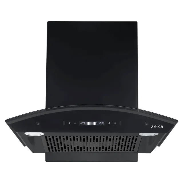 elica BLDC FLCG 600 HAC LTW MS NERO 60cm 1400m3/hr Ducted Auto Clean Wall Mounted Chimney with Touch Control Panel (Black)